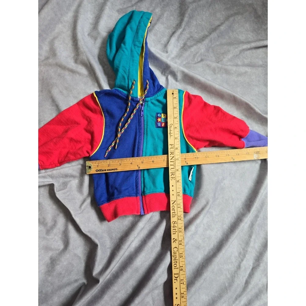 Vintage Gymboree Color Block Hoodie Sweatshirt 6-12 Months Rainbow Tag